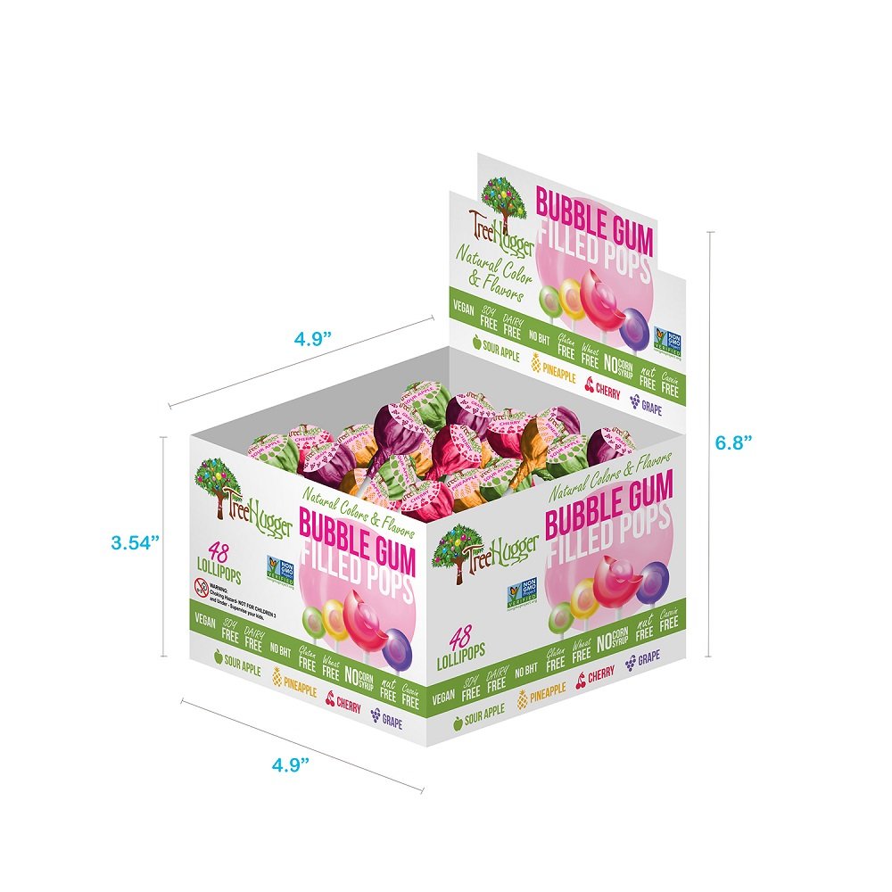 Tree Hugger Bubble Gum Filled Pops in party setup, ideal for gifting.