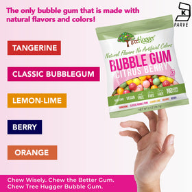 Tree Hugger Bubble Gum vegan and allergen-friendly packaging highlights inclusivity