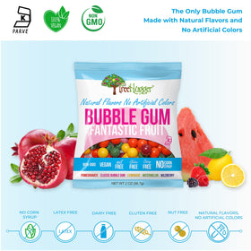 Tree Hugger bubble gum uses non-GMO vegan ingredients for mindful snacking.