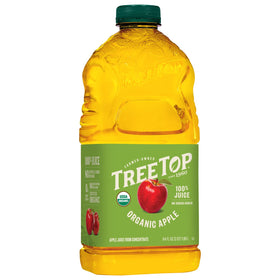 Tree Top Organic Apple Juice cap closeup, highlighting clean, natural ingredients.