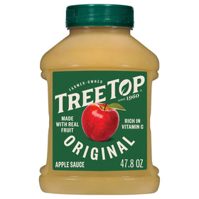Tree Top Original Applesauce jar front shows real fruit for quick snacking.