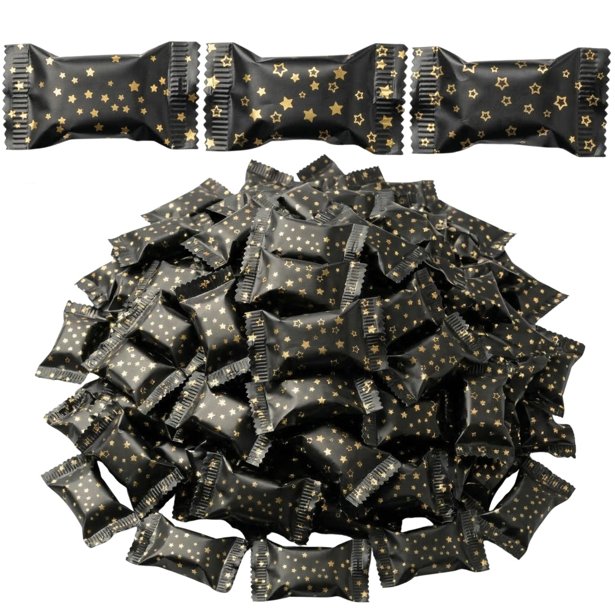 Tree Treasures 220ct black and gold mints in foil, perfect for elegant wedding buffets.