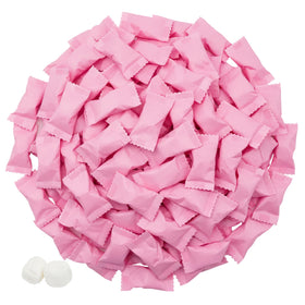 Tree Treasures pink buttermints in individual wrappers for elegant party display.