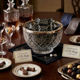 Tree Treasures black and gold foil-wrapped mints add a formal touch to favors.