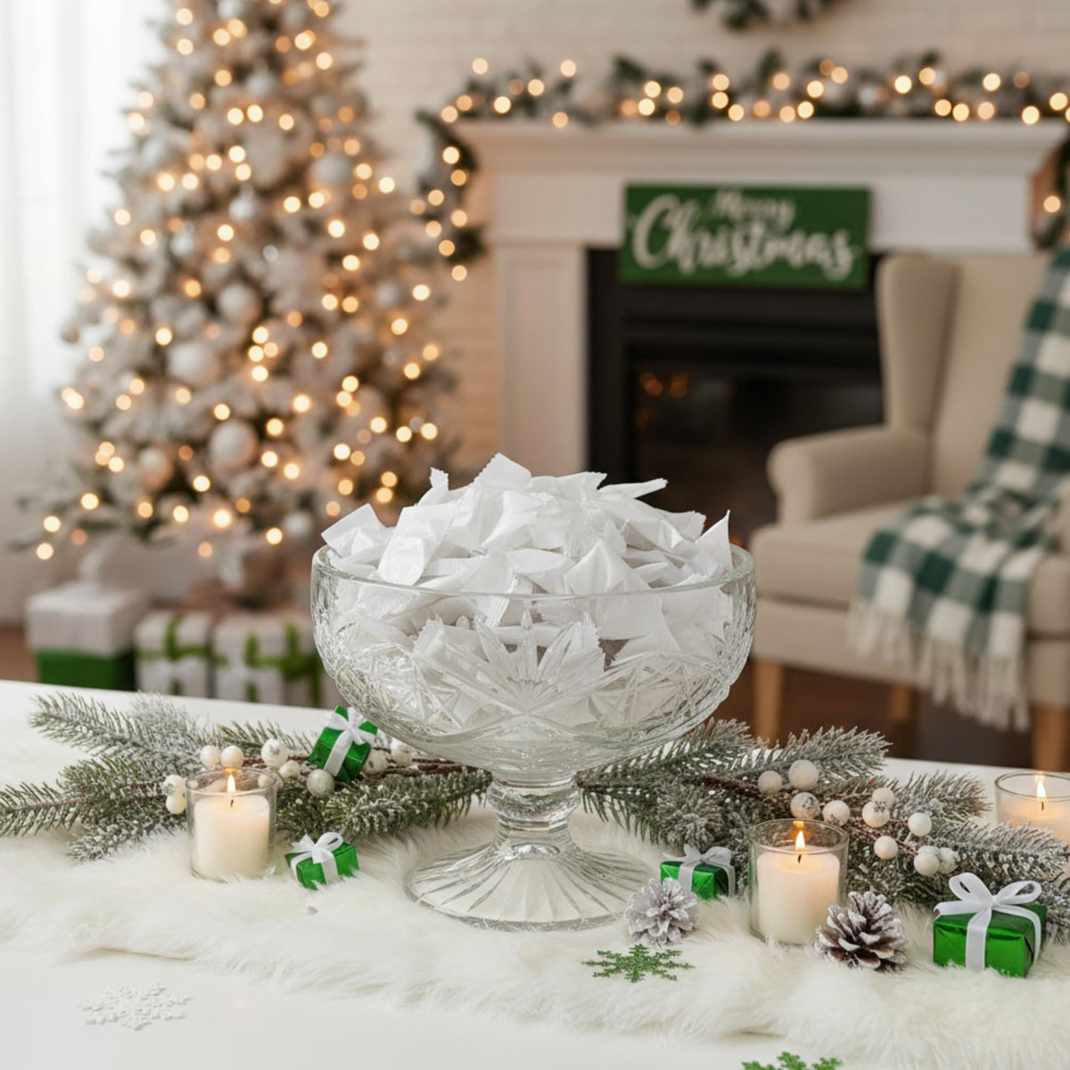 Tree Treasures individually wrapped buttermints ready for favors