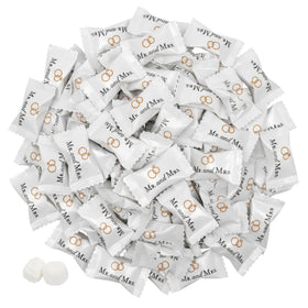 Tree Treasures Mr and Mrs wedding mints, individually wrapped for elegant guest favors