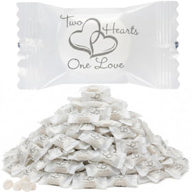 Tree Treasures Two Hearts Wrapped Mint for elegant wedding favors.