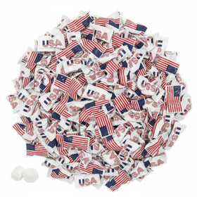 Tree Treasures USA Flag Buttermints wrapped for a patriotic display at your event.