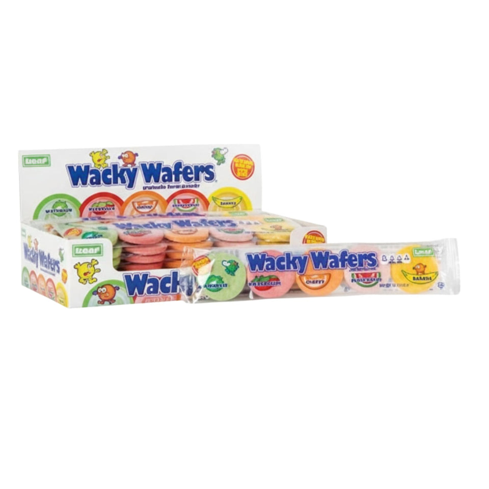 Tree Treasures Wacky Wafers 6-pack box, perfect for sharing at parties.