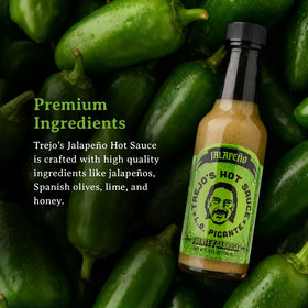 Trejo's Jalapeño sauce on tacos highlights mild heat.
