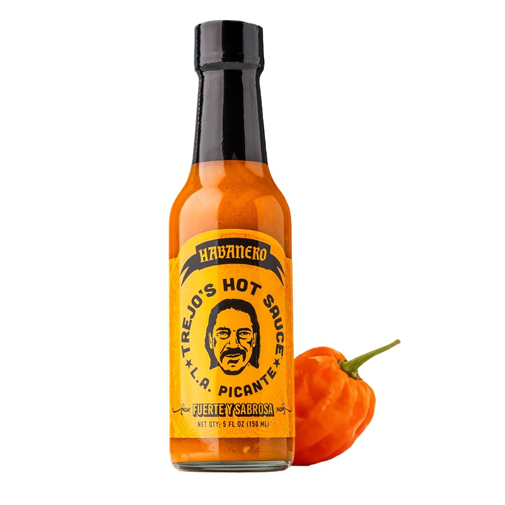 Trejo's Habanero Hot Sauce bottle front view showing bold smoky heat