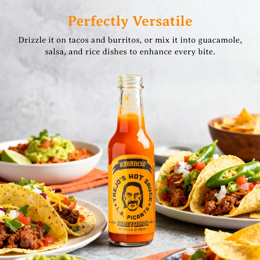 Trejo's Habanero Hot Sauce with vegetables for dipping