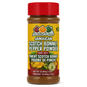 Trelawny Inspirations Jamaican Scotch Bonnet Powder jar close-up for authentic heat and flavor