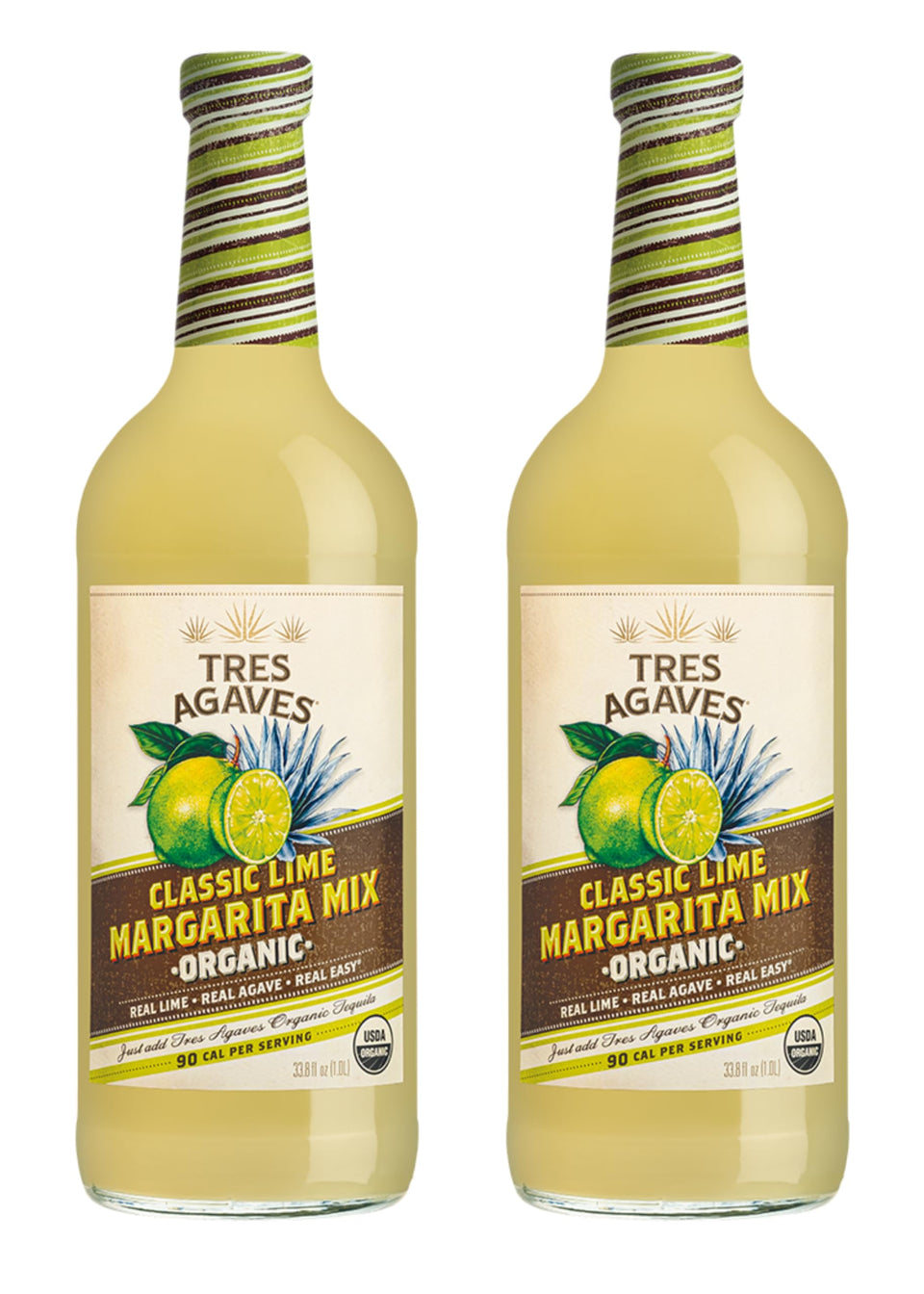 Tres Agaves Lime Margarita Mix bottle pour for at-home cocktails.