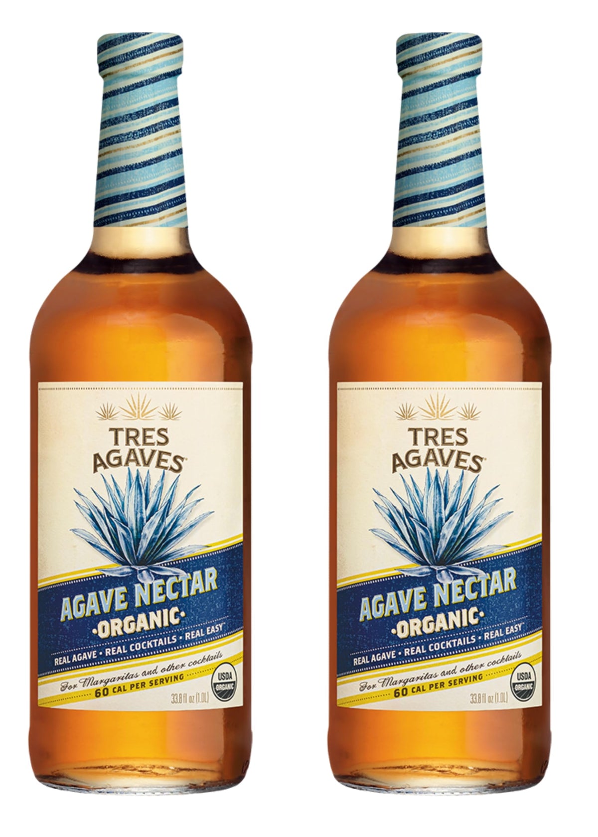 Tres Agaves organic agave nectar bottle for fresh cocktail sweetness.