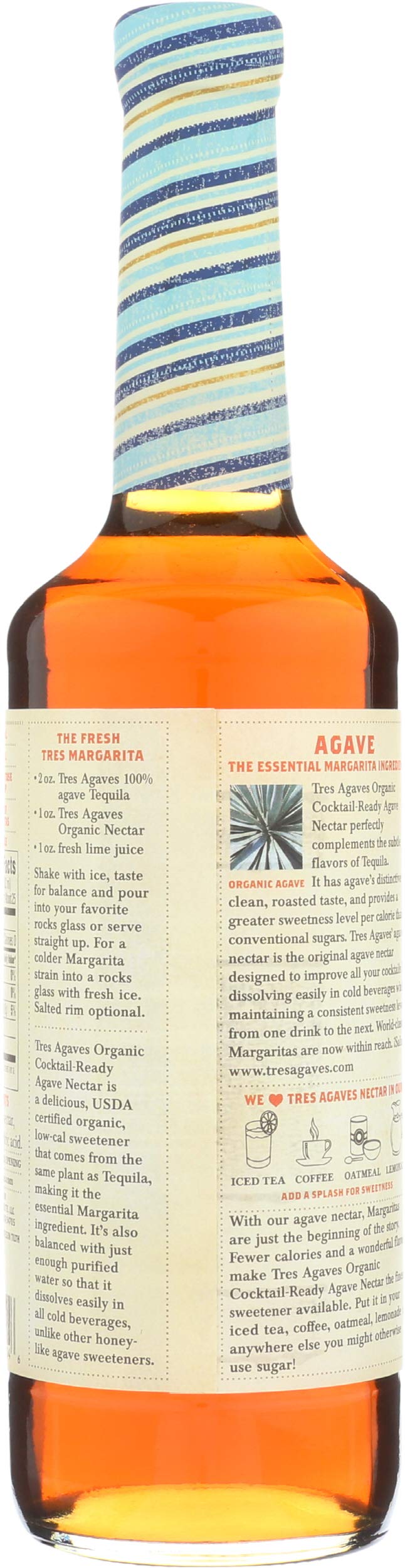 Tres Agaves Organic Agave Nectar in margarita setup for fresh flavor.