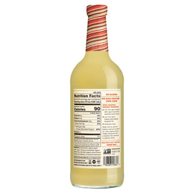 Close-up of ingredients on label with organic lime juice and agave for natural flavor