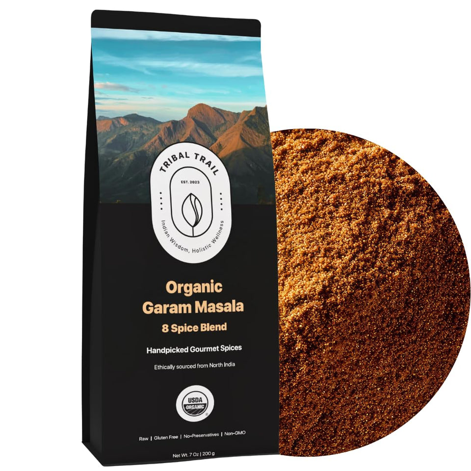 Tribal Trail Garam Masala powder jar enhances curries with authentic aroma