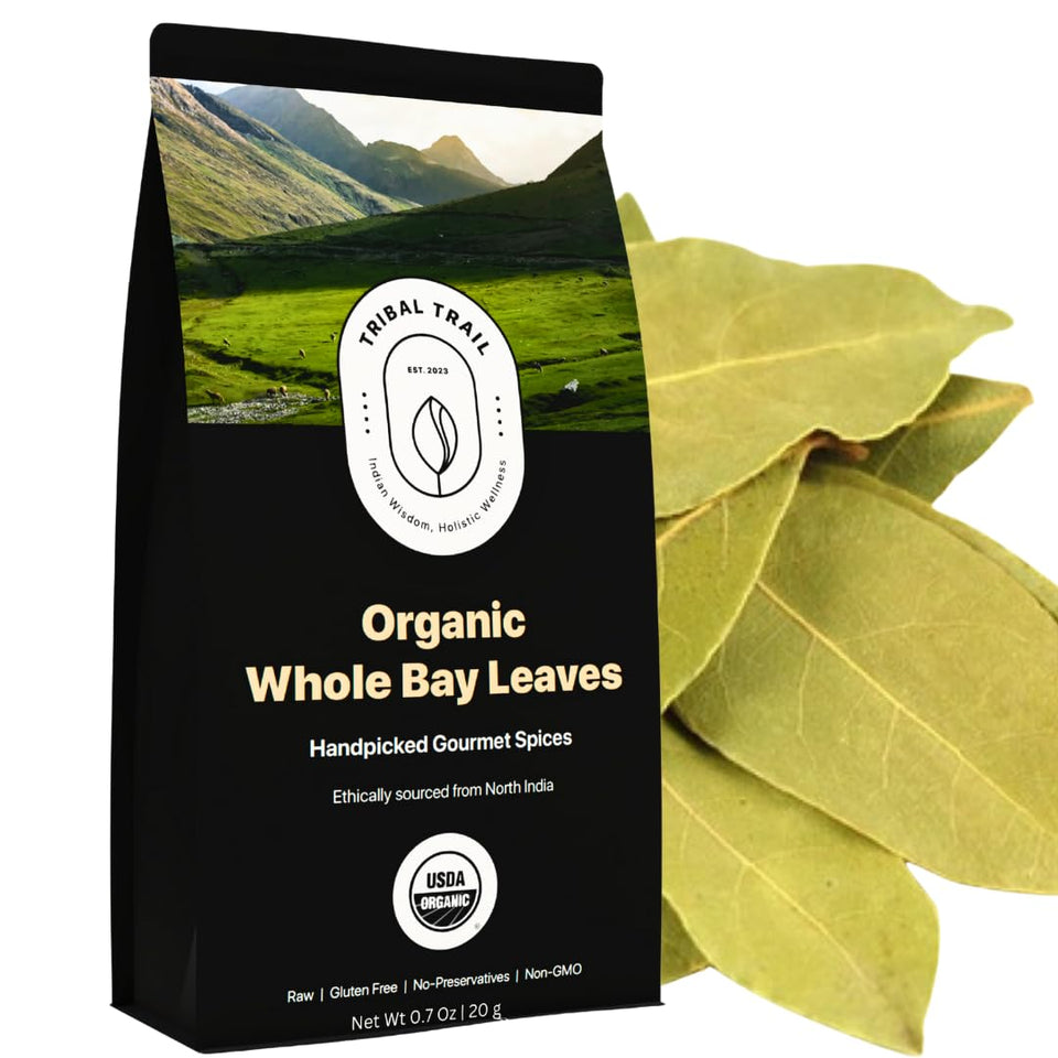 Tribal Trail Organic Bay Leaves Whole Pack for rich, aromatic dishes.