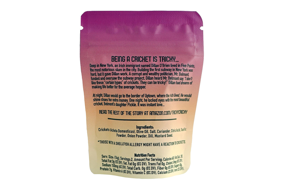Tricky Cricky crispy roasted crickets image focusing on gourmet crunch.