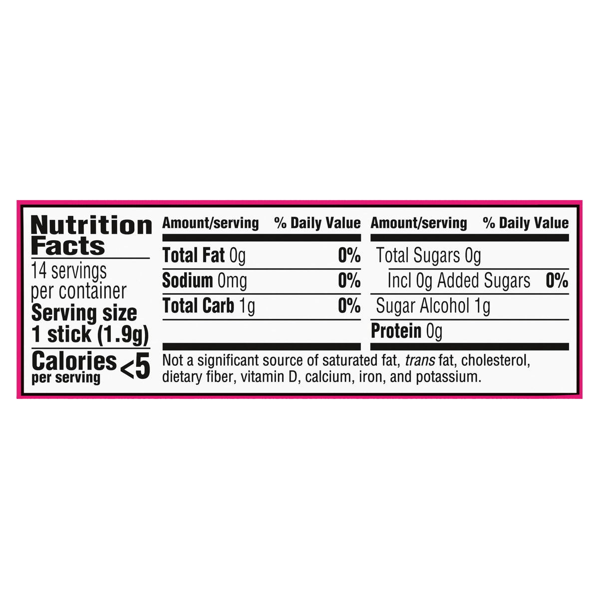 Trident Bubblegum Sugar Free Gum foil-wrapped sticks emphasize freshness and hygiene