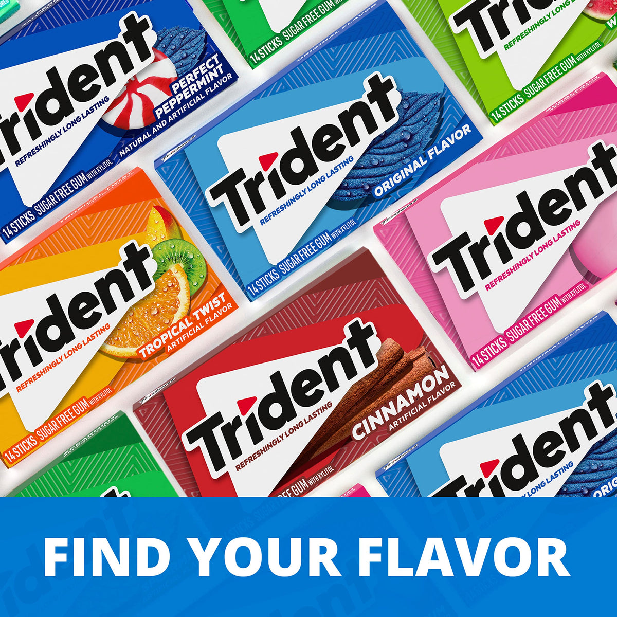 Trident cinnamon and perfect peppermint pack blends bold notes