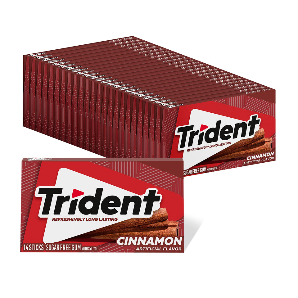 Trident Cinnamon Sugar-Free Gum 24-pack display for bulk stocking