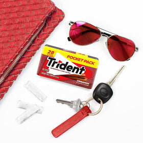 Trident Cinnamon Sugar Free Gum after meals keeps breath fresh.