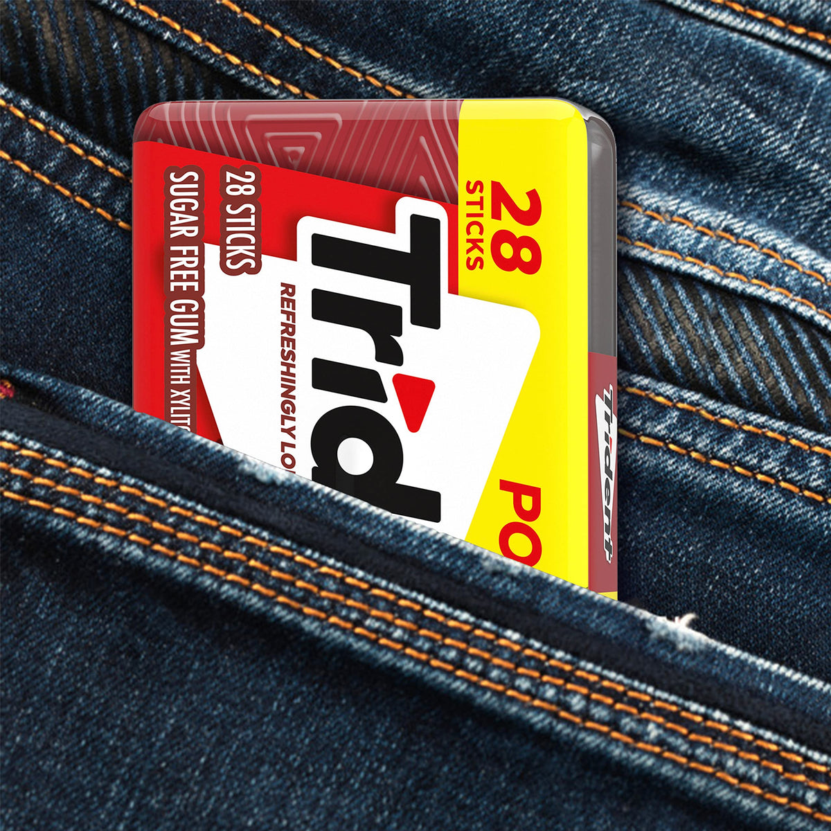 Trident Cinnamon Sugar Free Gum with xylitol keeps tasting fresh after meals.
