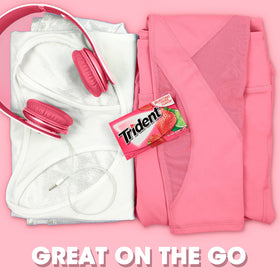 Trident Island Berry Lime sugar-free gum for car keeps breath fresh during drives.