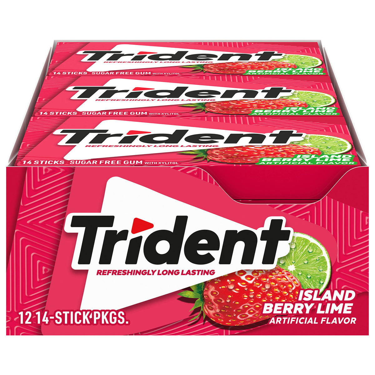 Trident Island Berry Lime sugar-free gum pack keeps you fresh on the go.