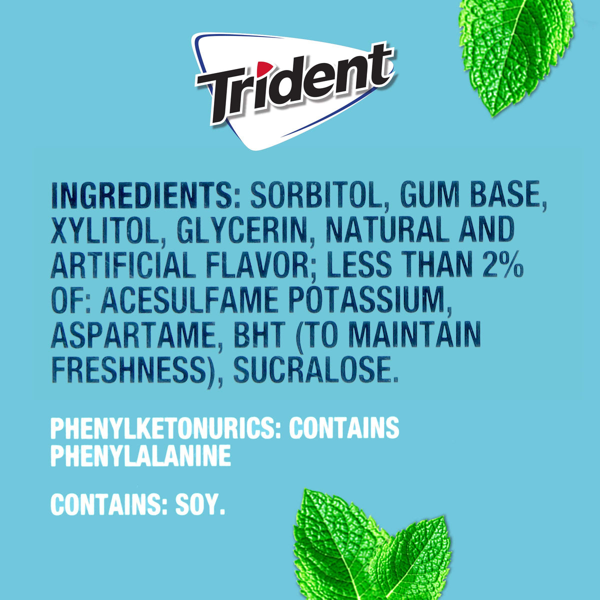 Trident Mint Bliss gum being chewed for long-lasting freshness
