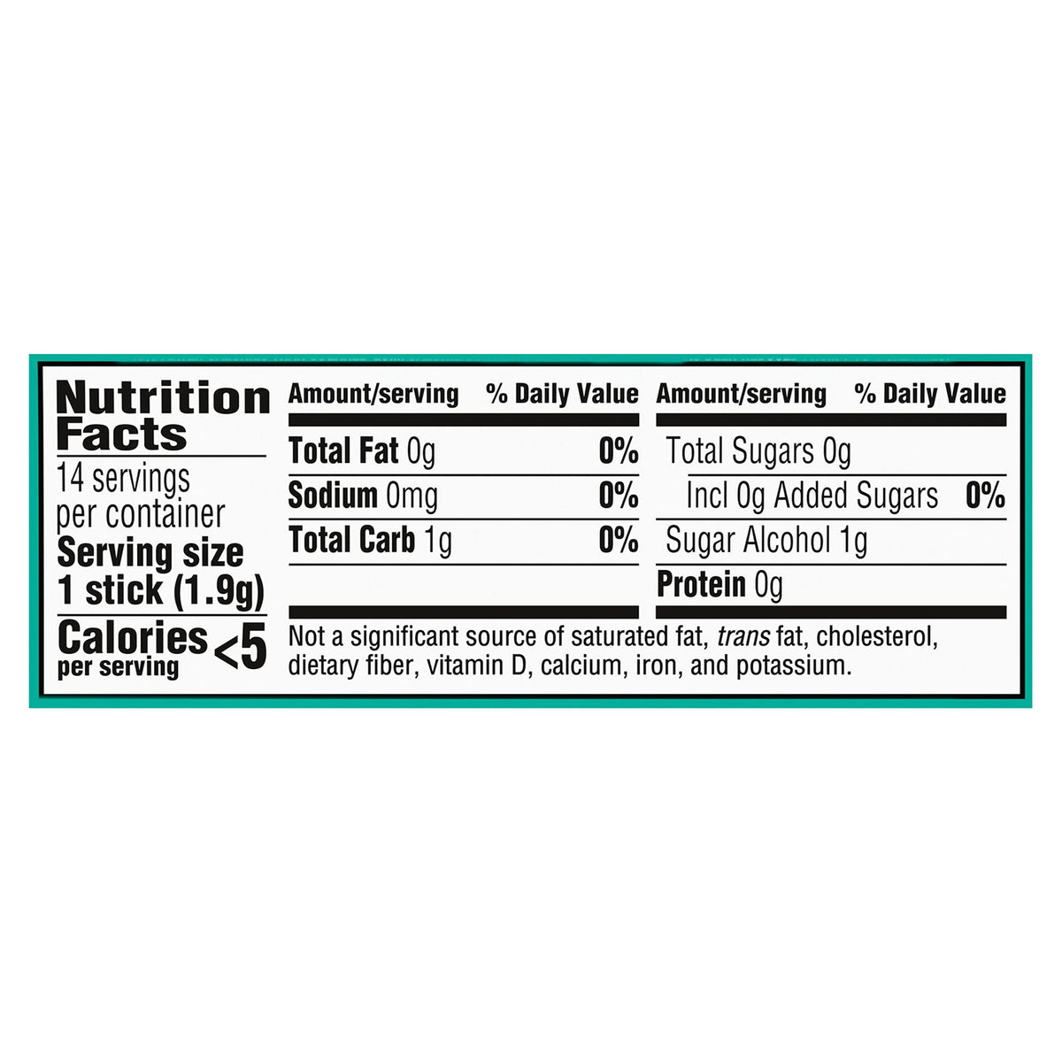 Trident Minty Sweet Twist label highlights xylitol and sugar-free formula.