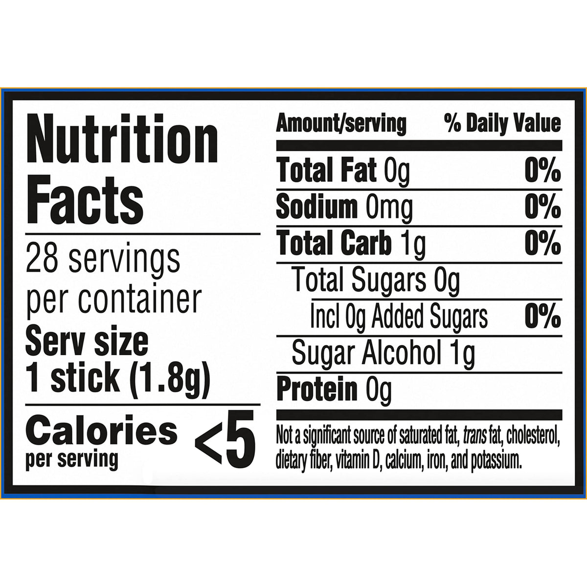 Peppermint cinnamon flavor blend from Trident Original gum.