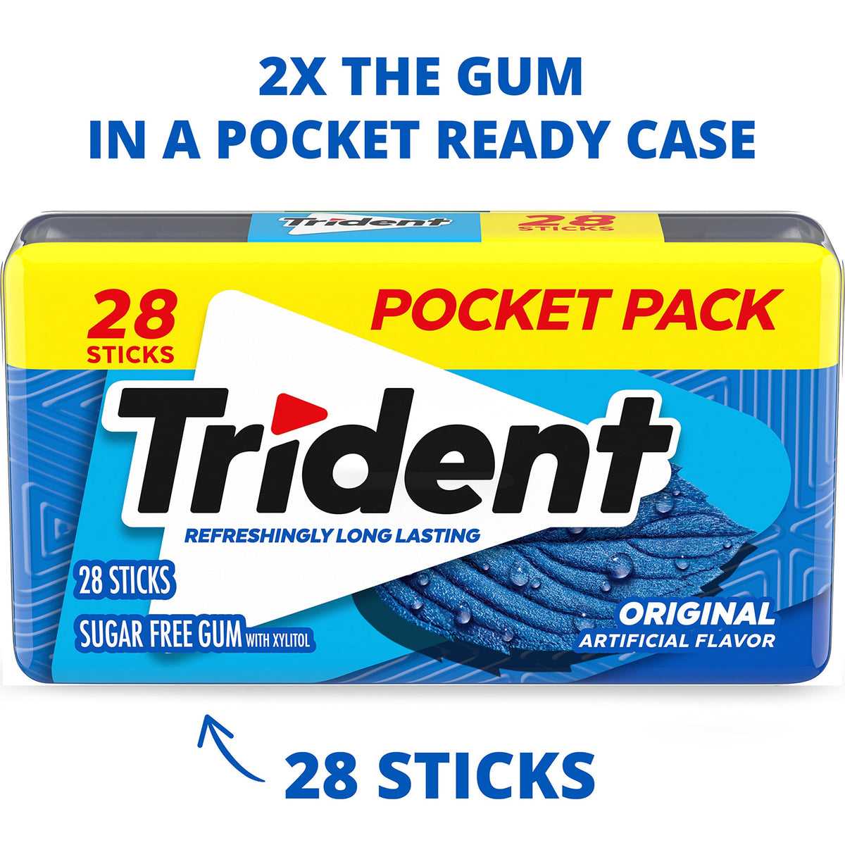 Hard-case pocket packs for travel and office freshness with Trident Original.