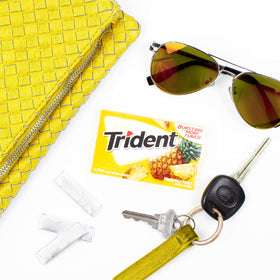 Trident Pineapple Twist gum pack on store shelf for selection.