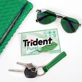 Trident Purely Spearmint gum individual-wraps ensure freshness on the go.