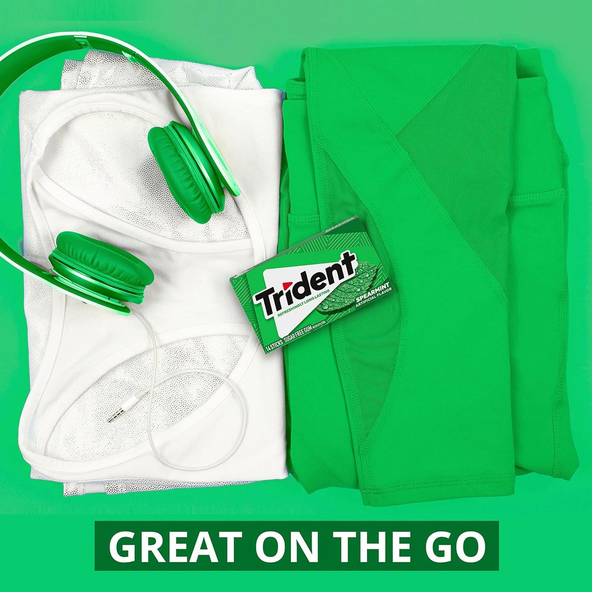 Trident Spearmint gum bulk-pack display suitable for shelves