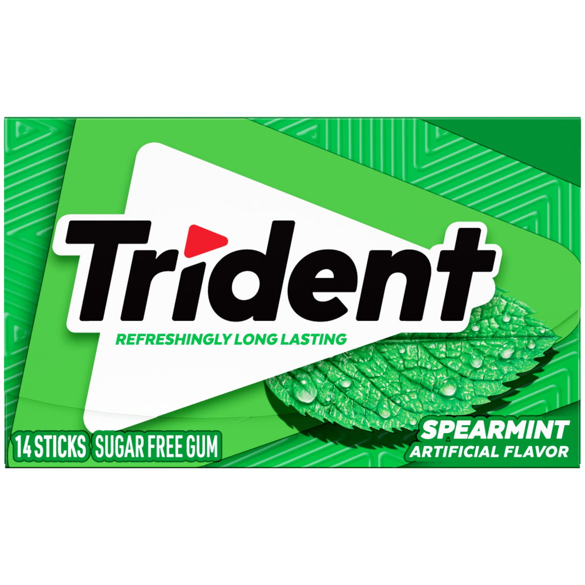 Trident Spearmint sugarfree gum 14 pieces per pack for quick minty refresh