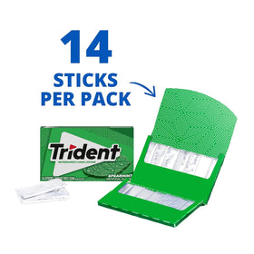 Trident Spearmint sugarfree gum 168 total pieces for value and convenience