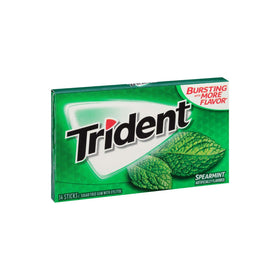 Trident mint gum close-up showcases assorted flavors for on-the-go freshness.