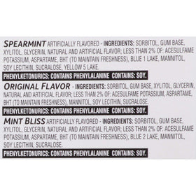 Trident sugar-free gum pack on desk for quick, convenient refreshes.