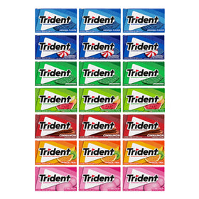 Trident sugar-free gum variety pack front view for fresh breath after meals