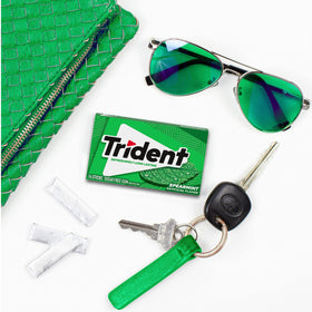 Trident Sugar-Free Gum Perfect Peppermint front showcases cool, lasting flavor