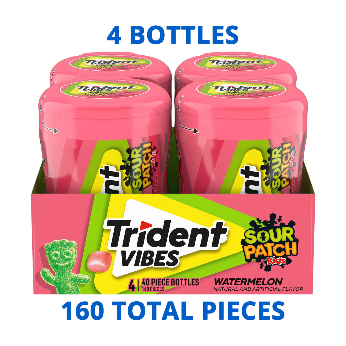Trident Vibes Sour Patch Kids Watermelon Gum shell-coated pieces