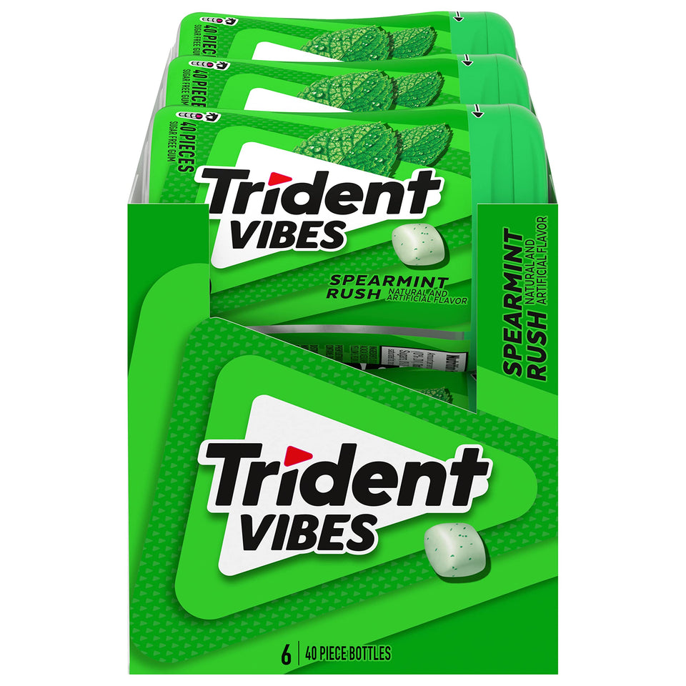 Trident Vibes Spearmint Rush bottle shot for quick breath refresh