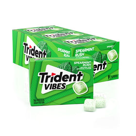Trident Vibes Spearmint Rush bottle on the go offers long-lasting freshness.