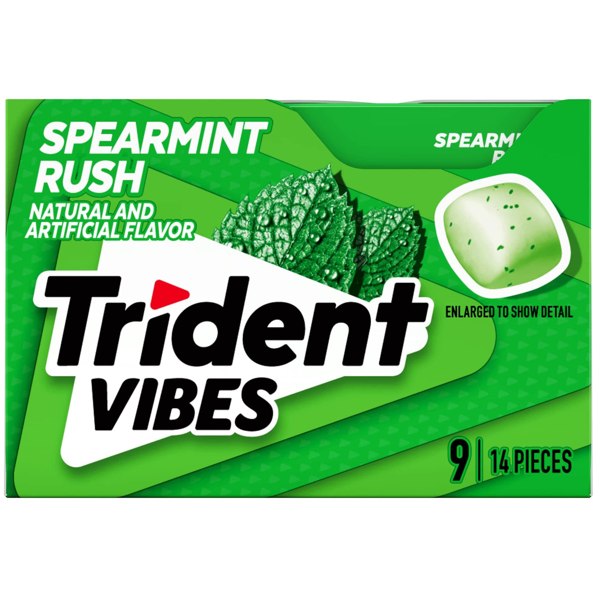 Trident Vibes chew: crunchy shell for a satisfying bite.
