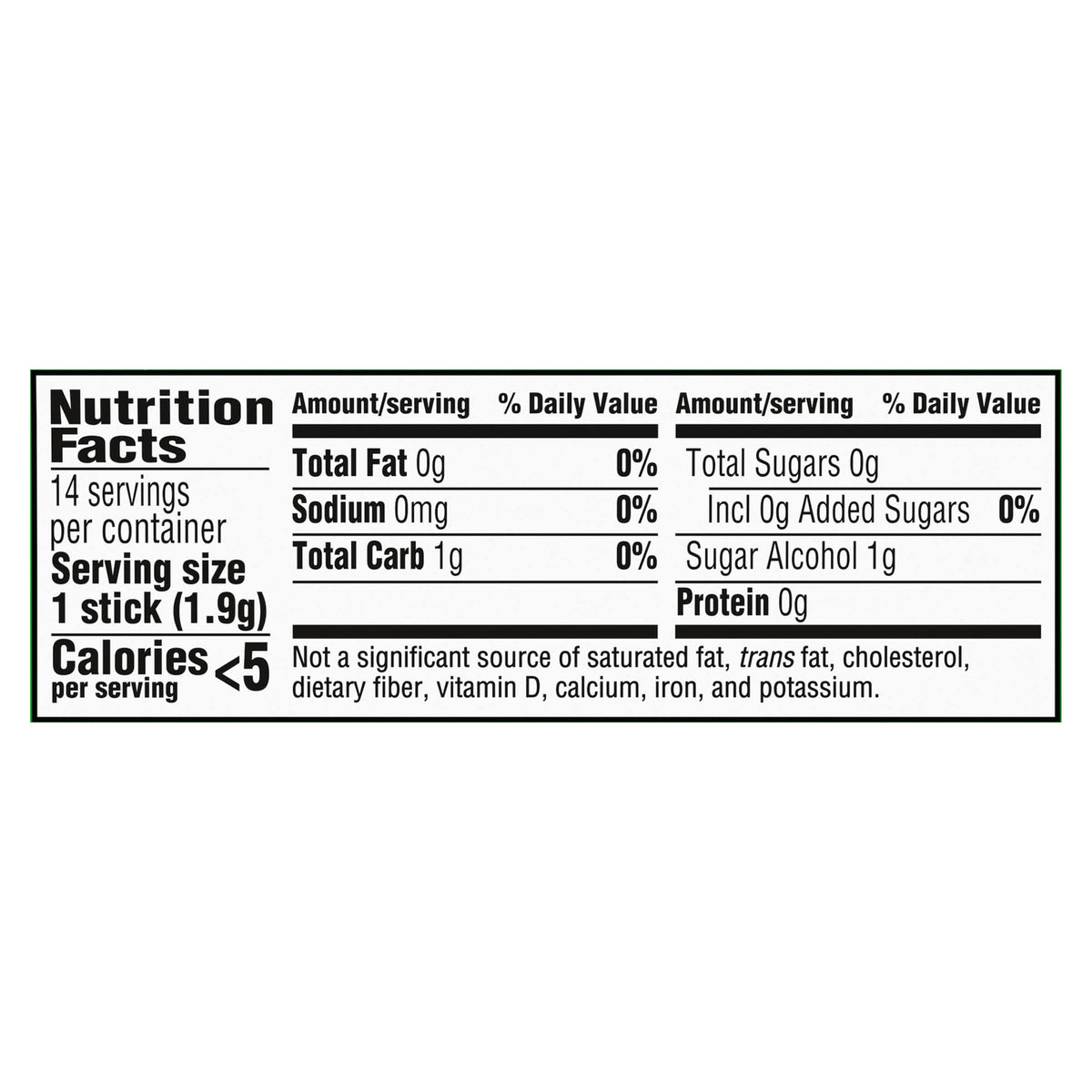 Trident Watermelon Twist gum label highlighting xylitol sweetener