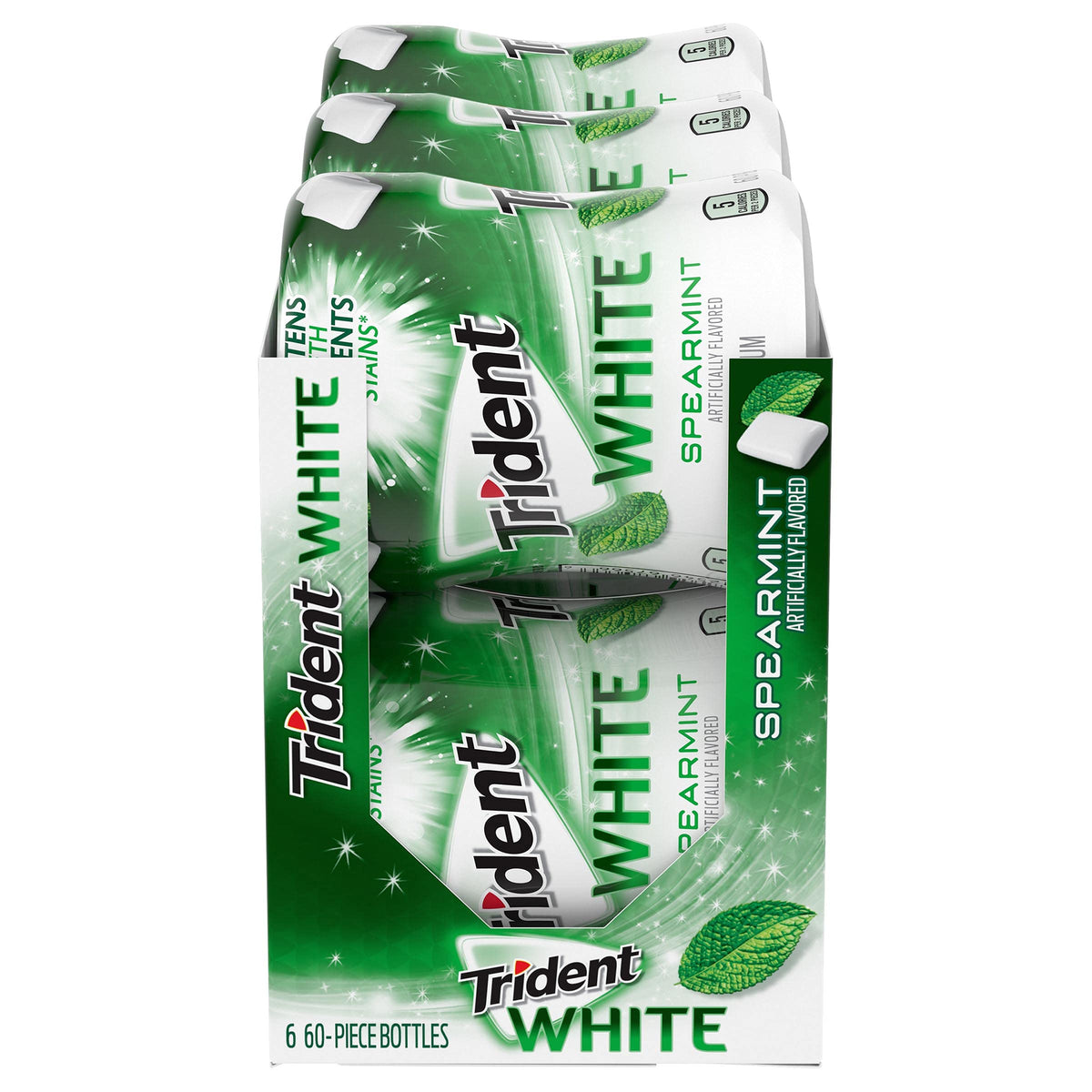 Trident White Spearmint gum bottle for bulk on-the-go freshness